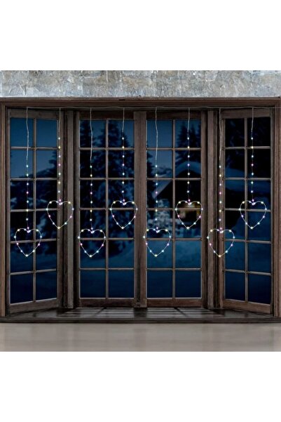 divendi-ro Instalație luminoasă, perdea cu inimioare cu 160 becuri LED, 8 pro...