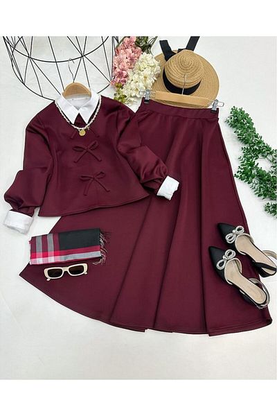 EMİRA LİFE Skirt Suit with Bow
