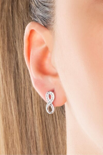 So CHIC... Sonsuz Aşk 18 Ayar Beyaz Altın Kaplama Gümüş Küpe