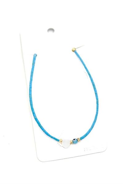 PRATİKOBA Afghan Bead Anklet - Turquoise