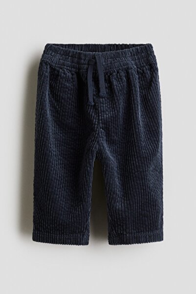 H&M Pamuklu ve Fitilli Kadife Jogger Pantolon