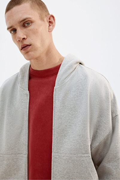 H&M Kapüşonlu ve Fermuarlı Üst Oversized Fit