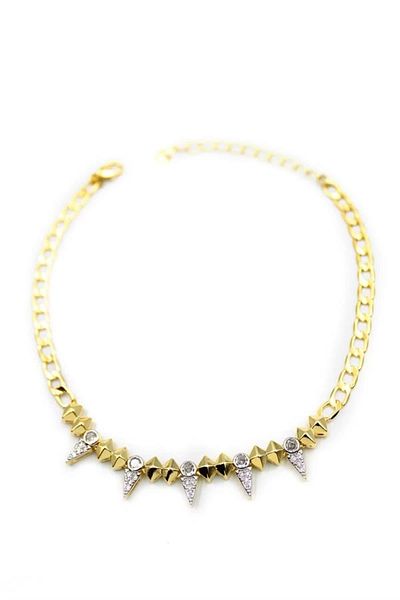 PRATİKOBA Stone Vip Anklet - Gold