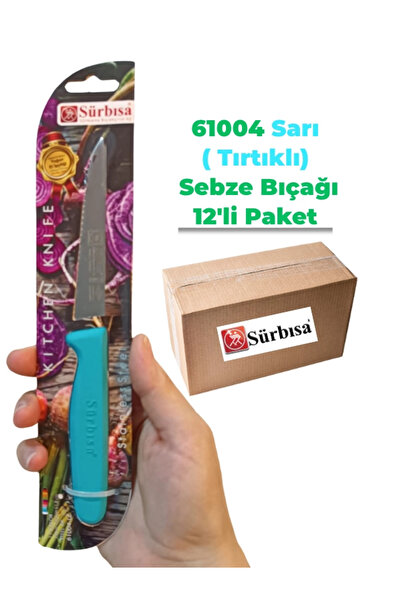 Sürbisa 61004 Sebze Bıçağı Turkuaz Lz1 Koli (12 adet Tırtıklı )