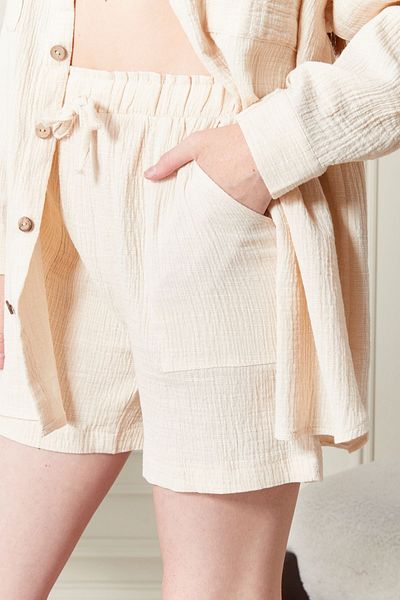 BNZ TEKSTİL 100% Cotton Fabric Shorts