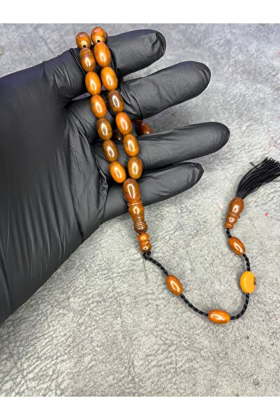 Mos Tespih High-End Moire Crimping Amber Prayer Beads with System