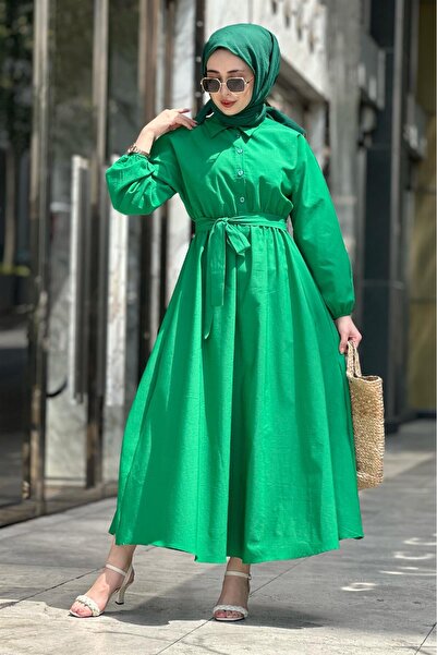 Sevitli ثوب مولانا بياقة - أخضر