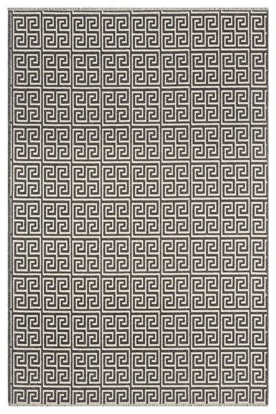 VİTALİHOME Ares Antrasit Krem Halı Yıkanabilir Kaymaz Taban Şönil Kilim Dokuma Pamuk Taban Kilim NV05