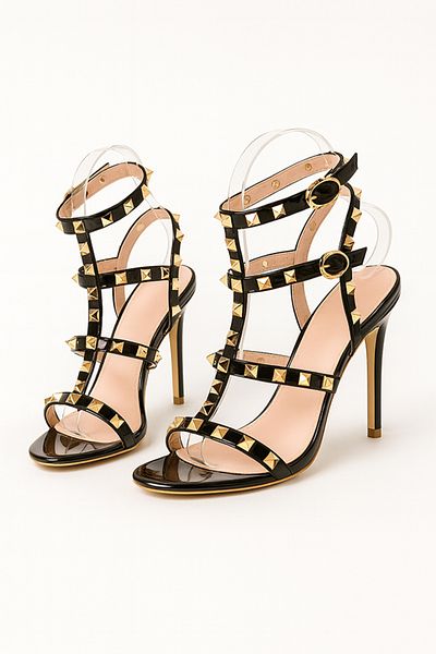 dorbe premium quality studded embellished straps women's high heels & stilettos
