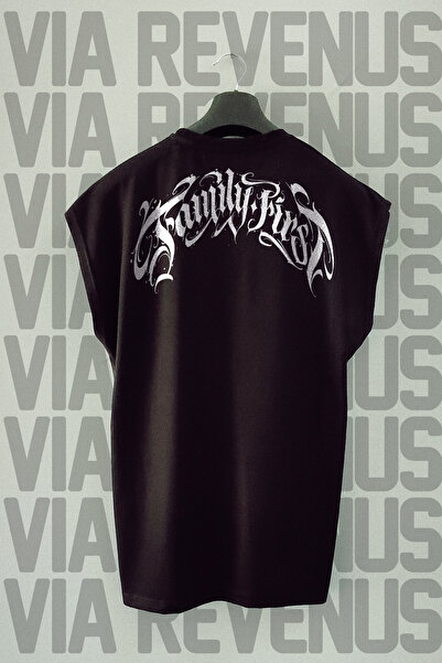 Vordevia Tricou sport cu mâneci zero cu imprimeu Family First