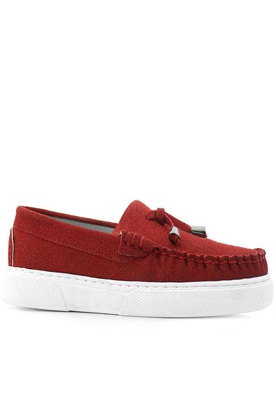 Rakerplus Red Suede Extra Light Children's Loafer Shoes