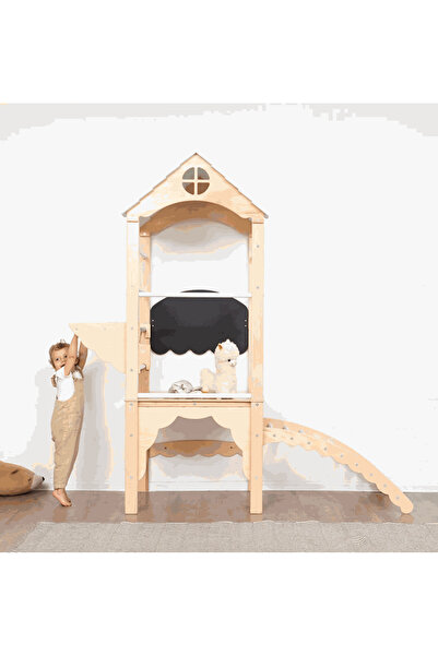 Home Decor Mini Indoor Tower with Swedish Ladder, Slide, and bars