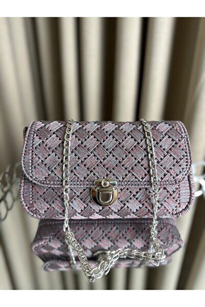 AZA El Örgüsü Kadın Kanvas Zincirli Çanta