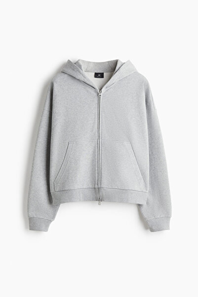 H&M Kapüşonlu ve Fermuarlı Üst Oversized Fit