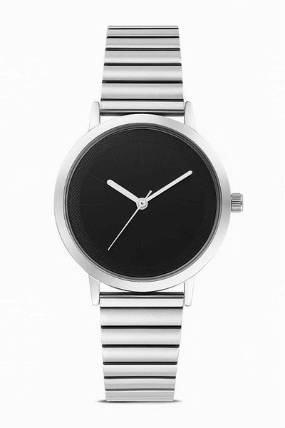 SKM Unisex Minimalist Analog Watch with Black Dial and Stainless Steel Strap