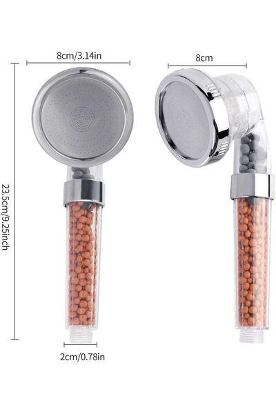 Generic Filtered Hand Held Shower Head Ionic Head Help Reduces Hair Loss Rainfall Spa Water Saving - Purifie