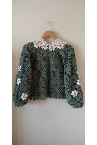 Guashe Hand Knitted Motif Cardigan