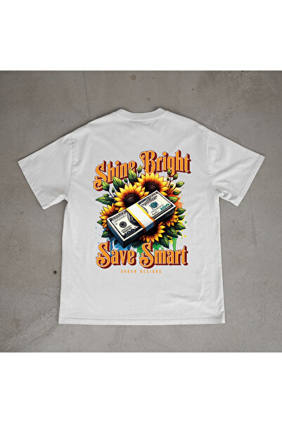 urbvn Smart Design Printed White Oversize T-Shirt