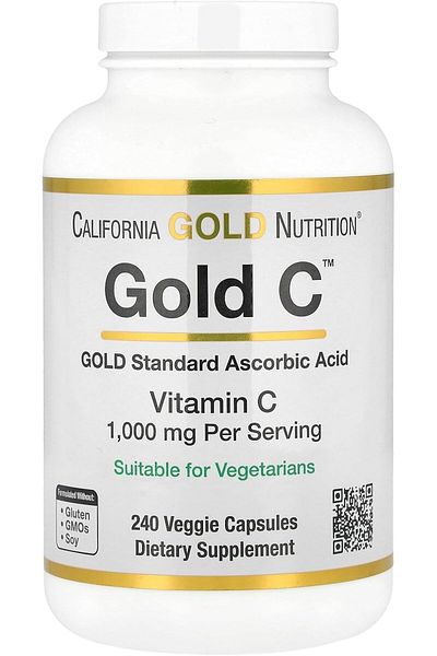 California Gold Nutrition Vitamin C Capsules by California Gold Nutrition - 1000 mg - 240 Veggie Capsules