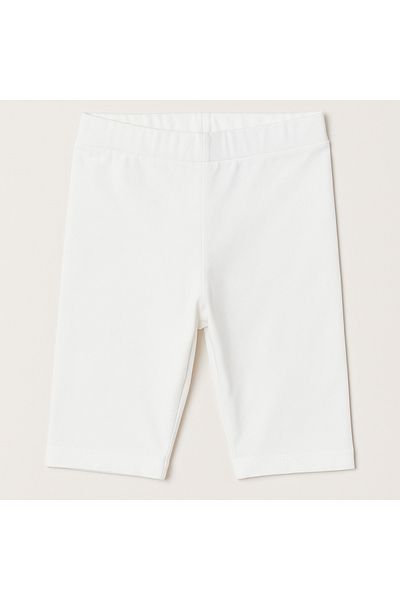 Magu Girls' Cotton Biker Leggings - Above Knee Relaxed Fit