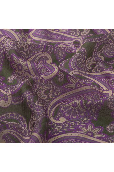 ipekevi Fig Purple Mesopotamia Model 01 Patterned Scarf