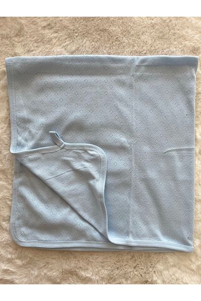 Seçkin Baby Blue Jacquard Single Layer Blanket 80*75 cm