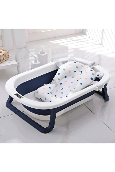 Türkiye Foldable Infant Bath Tub, Collapsible Newborn Toddler Folding Bathing Support Bathtub with Cushion f