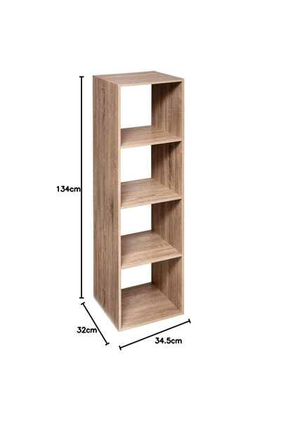 5FiveSmart 5Five Mix n'Modul bookcase with 4 compartments, 35x32x134 cm, beige