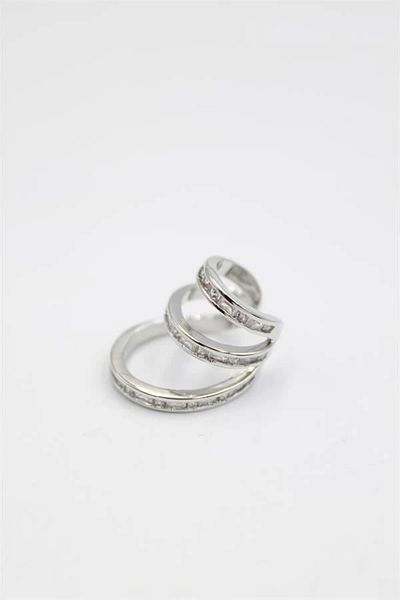 PRATİKOBA Stoned Cartilage Earrings - Silver