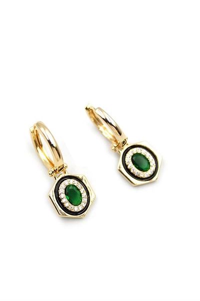 PRATİKOBA Jewelled Earrings - Green