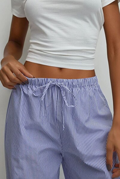 Hiccup Бавовняні штани з еластичним поясом і смужками