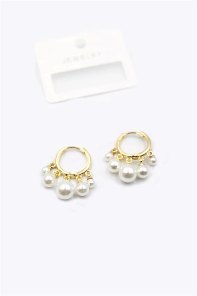 PRATİKOBA Pearl Dangle Shakira Earrings - Gold