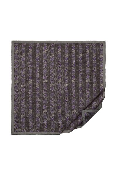 ipekevi Smoked Purple Monogram Patterned Scarf