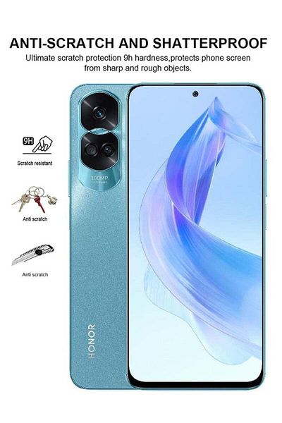 Generic 2 Pack Tempered Glass Screen Protector For Honor 90 Lite 5G - Black