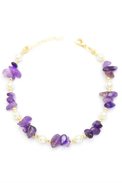 PRATİKOBA Stone anklet - purple