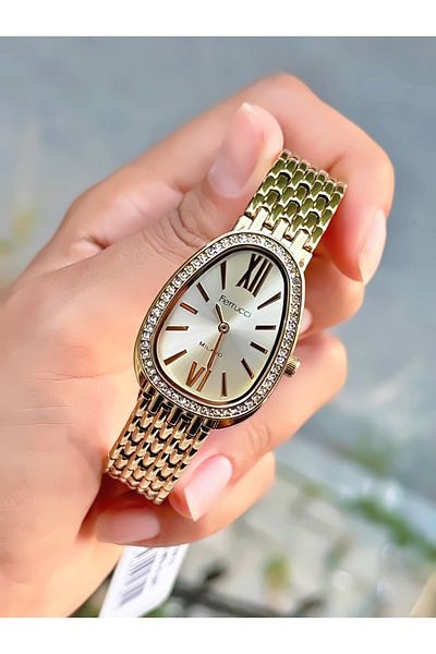 Ferrucci Women's Wristwatch Stone Model Steel Cord Waterproof Bracelet Design Watch with Gift