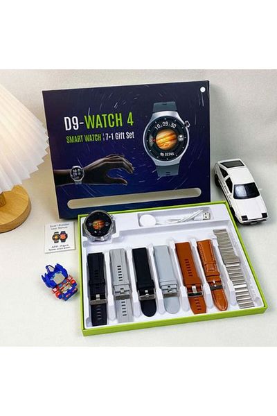 SmartWatch D9 - Watch 4 Smart watch with 7 Straps waterproof round shape dial connected sport smart