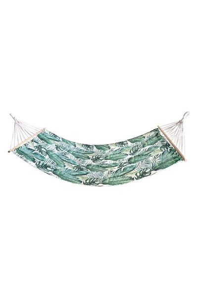 divendi-ro Ecru Hammock with Green Tropical Leaves, 200x100 cm