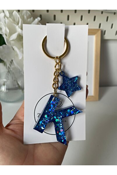 Zenan Design Letter K Special Design Epoxy Letter Keychain