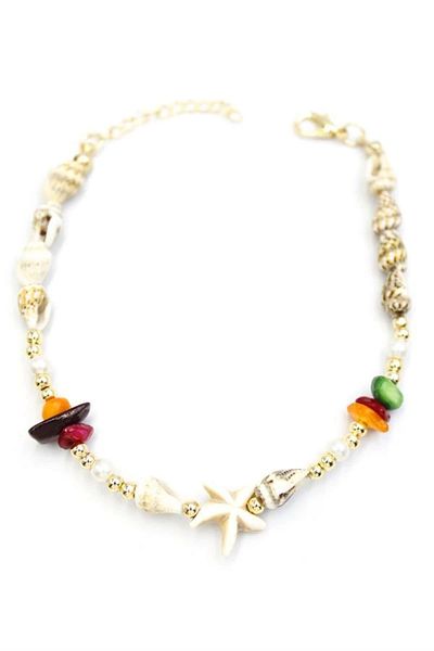 PRATİKOBA Sea shell anklet - multicolor