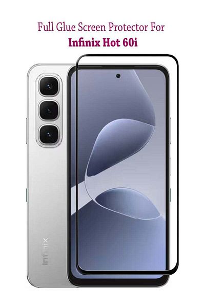 Generic واقي شاشة Infinix Hot 60i عالي الجودة مصنوع من الزجاج المقوى المقاوم للخدش - أسود