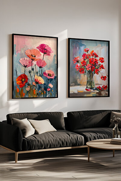 STARYUNA Set de pictură dublă cu efect de pictură în ulei cu margine neagră Y...