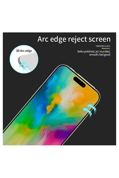Generic 2 Pack Screen Protector for Apple iPhone 16 Pro Full HD Quality Tempered Glass Anti-Scratch Black
