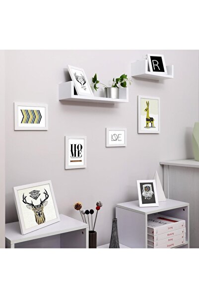 SONGMICS photo frame set 10 pcs, 28x24 / 21x16 / 18x13 cm, white, wall or desk mounting