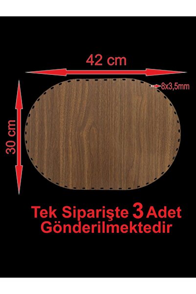 ASUDE HEDİYELİK Drveni orah 42x30 cm 3 komada Raddan korpa Bambus tanjir donj...