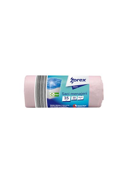 ZOREX Classic garbage bags, 35 L, white, 50 pcs/roll