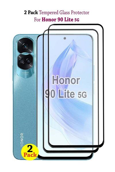 Generic 2 Pack Tempered Glass Screen Protector For Honor 90 Lite 5G - Black