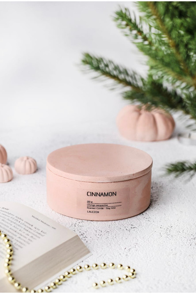 LALEZEN HOME Dekoratif Kapaklı Renkli Beton Mumlar