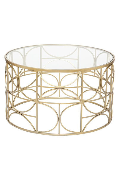 Atmosphera Créateur D'intérieur Masă de cafea rotundă Atmosphera Artifice, sticlă și metal, 71x41 cm, auriu