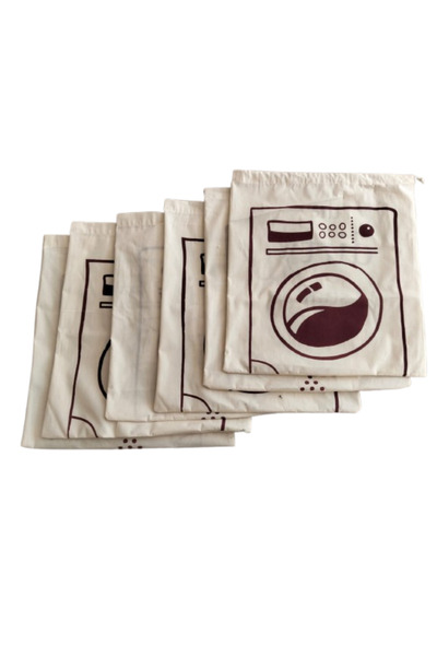 ilkadimbuklet 6 Adet Kirli çamaşır Torbası Pamuk Ham bez. İp Büzgülü Ölçüler ve görüntü birebir aynıdır.